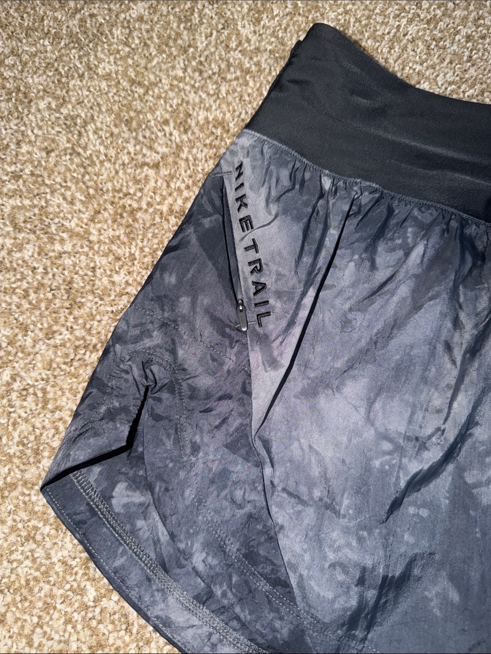 Nike Women's Black and Gray Athletic Shorts with Wide Waistband - Picture 3 of 6
